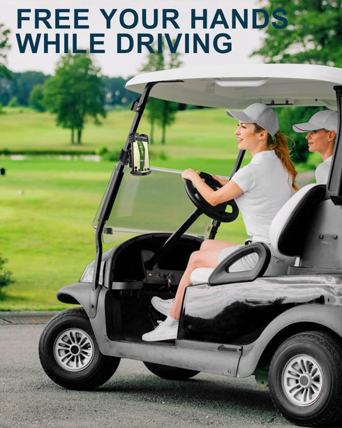 Magnetic Golf Cart Phone Holder Mount with Vibration Dampener & Ultra-Strength Neodymium N52 Magnets for EZGO/Club