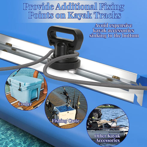 Tie Downs Track Mount for Kayak, Vertical Tie Downs for Cooler, Crate & Accessories, 4 Pack