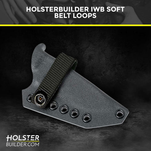 IWB Soft Belt Loops - Holster Accessories with Dot Cap for Better Security - Heavy-Duty Holster Clip Works with 1.5" & 1.75" Belts - Kydex & Sheath Belt Loops with Hardware Kit by HolsterBuilder