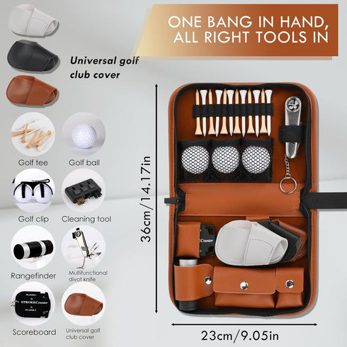 Golf Accessories Kit with High-Grade Handbag, Golf Balls, Rangefinder, and More for Men and Women