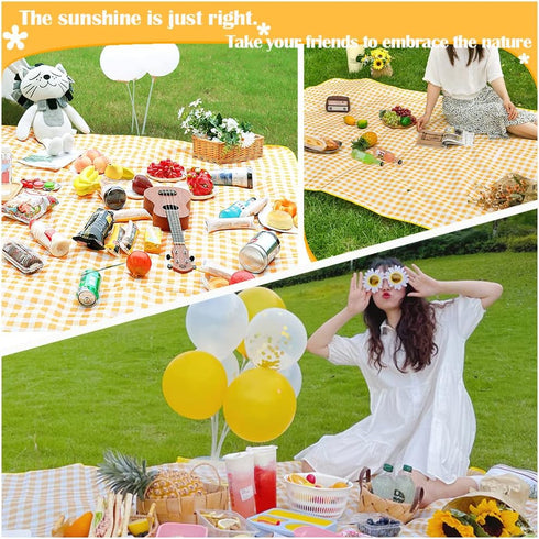 79" 79" Picnic Blanket Foldable Waterproof Sand Mat Extra Large Camping Blanket Play Mat x for Travel,Hiking,Music