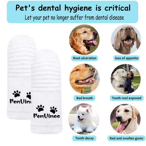 360° Dog Toothbrush - Pet Toothbrush and Finger Toothbrush for Medium and Large Dogs