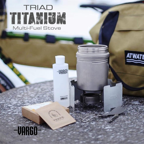 Vargo Titanium Triad Multi-Fuel Stove - Lightweight, Versatile, Solid Titanium Construction