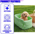Craedli Center Console Dog Car Seat, Removable Car Armrest Box Pet Booster Seat with Safety Leash & Cushion, Washable