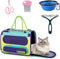 Pet Travel Carrier - TSA Airline Approved Under Seat Cat Carrier with Flea Comb, De-Shedder & Feeding Bowl, Purple