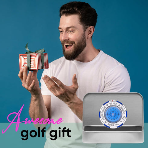 Green Reader Ball Marker with Gift Box - Golf Putting Alignment Reader & Bubble Level Reading Aid Tool, Golf