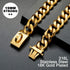 Gold Dog Chain Collar Walking Metal Chain with Secure Buckle, 18K Cuban Link for Large Dogs (19MM, 24")