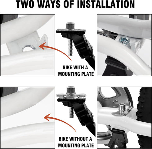 SEISSO Adjustable Aluminium Alloy Bike Kickstand - Center Mount for 16 18 Inch Kids Bicycle, MTB/Road Bike/BMX