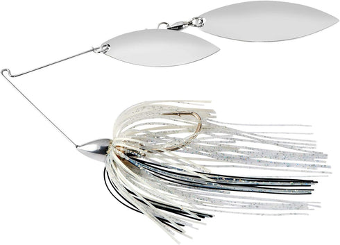 War Eagle Custom Lures Nickel Frame Double Willow Spinnerbait, Silver Shiner Skirt, 3/8 oz