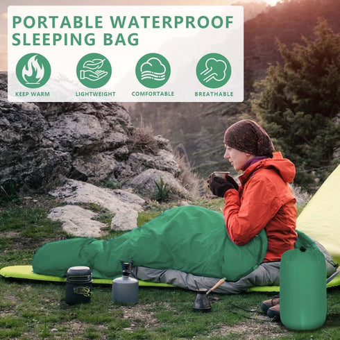 Portable Waterproof Camping Sleeping Bags for Adults and Kids, 4 Seasons for Hiking, Backpacking, Indoor Outdoor Use