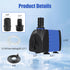 AQUANEAT Fountain Pump, 480 GPH Submersible Water Pump with 5 ft Tubing, for Aquarium Fish Tank, Water Table, Waterfall, Hydroponics by AQUANEAT