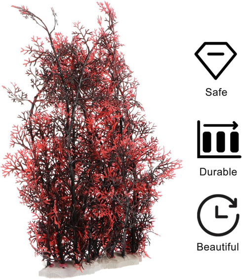 2 13.8 inch balacoo Pcs Aquarium Decor Plastic Plant, Red Coral Tree for Fish Tank Decoration, Artificial Plants