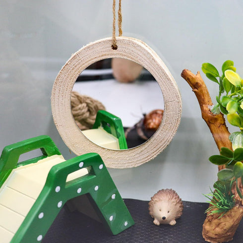3.1 Inches Hermit Crab Mirror Toy, Reptile Mirror Toy for Small Animal Cage Tank Decor, Suitable for Hermit Crab