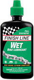 Finish Line Wet Bicycle Chain Lube Long-Lasting Wet Style Lubricant for Road,