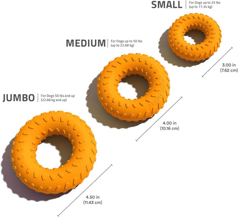 Playology Durable Dog Chew Toy, Dual Layer Ring, Cheddar Cheese Scented Orange for Medium Dogs
