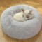 50cm Calming Plush Donut Dog Cat Bed, Soft Round Bed Cushion for Small Dogs Cats, Washable for Improved Sleeping