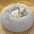 50cm Calming Plush Donut Dog Cat Bed, Soft Round Bed Cushion for Small Dogs Cats, Washable for Improved Sleeping