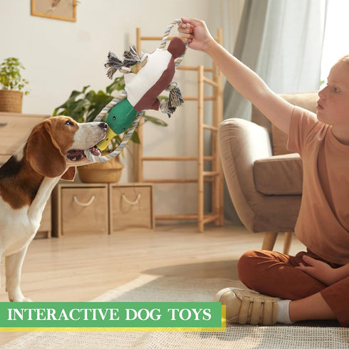 Lesmeet Upgraded Duck Dog Toys for Aggressive Chewers, Interactive Tug of War Toy for Small Medium Large Breeds
