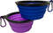 Small Portable Collapsible Pet Bowl, Foldable Food & Water Dish for Dogs & Cats, 2 Pack with Carabiners, BPA Free