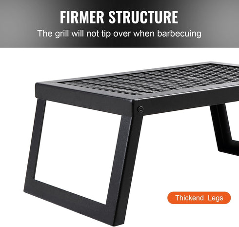 VEVOR Folding Campfire Grill, 18" Portable Camping Grates Over Fire Pit, Heavy Duty Steel Mesh Grate
