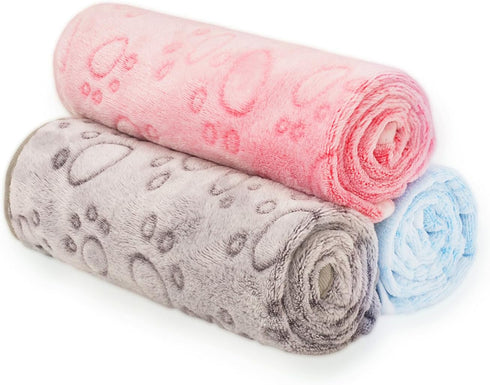 LeapSheep 3-Pack Pet Blankets for Dogs Cats, Heart Pattern Super Soft Fluffy Blankets for Small Medium Large Dogs and