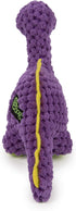 goDog Checkers Just for Me Dinos Bruto Squeaky Plush Dog Toy - Mini, Purple, Chew Guard Technology
