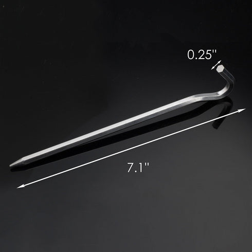 Tent Pegs - Aluminium Tent Stakes with Hook, 7’’ Hexagon Rod Stakes for Camping