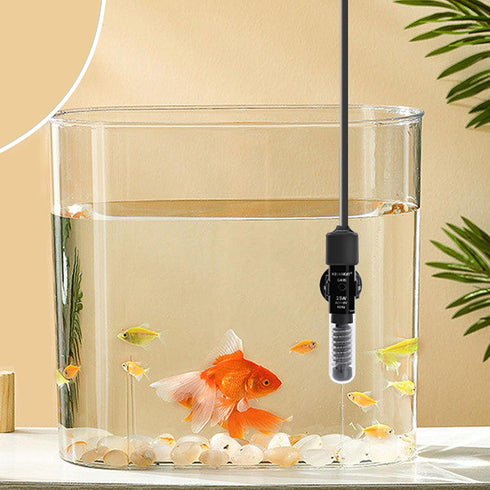 AQUANEAT 25W Mini Betta Fish Tank Heater, Aquarium Water Thermostat with Thermometer, Small Size