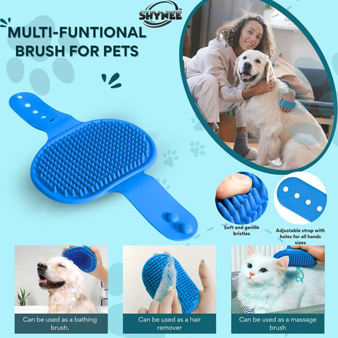 SHYNEE 8PCs 2X Dog Grooming Kit - Dog Shampoo Brush | Washing Gloves | Adjustable Dog Bath Brush | Dog Paw Cleaner |