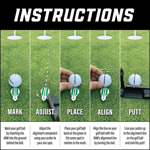 Golf Marker, Golf Accessories for Putting Aid, Golf Ball Alignment Tool for Faster Accurate Golf Putting