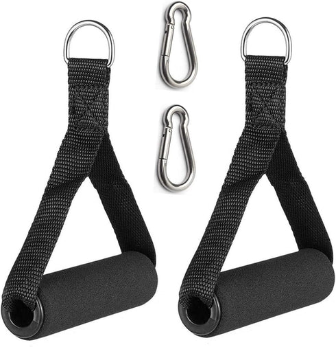 Pack of 2 Grip Exercise Handle for Resistance Bands, Replacement Fitness Equipment with 2 Carabiner Hooks for Home Gym