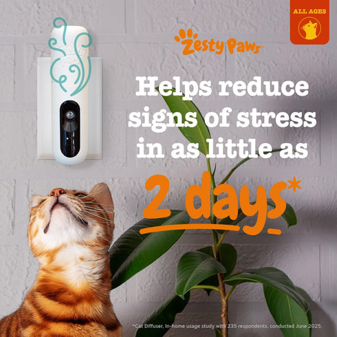 30 Zesty Paws Day Cat Pheromones Calming Diffuser Plug-in Starter Kit - Cat Calming Diffuser for Cats with Stress