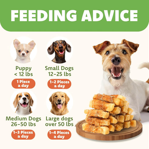 MON2SUN 25 oz Chicken Wrapped Sweet Potato Dog Treats for All Breeds, Rawhide-Free Soft Chews for Training, No