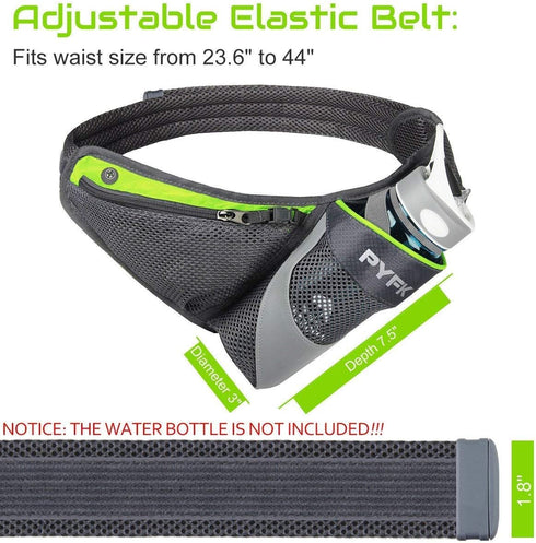 PYFK Running Belt Hydration Waist Pack, Water Bottle Holder for Men Women, Reflective Fanny Bag