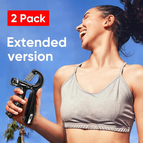 Grip Strength Trainer, Extended Version for All Hands, Adjustable Grip Strengthener - Set of 2