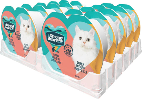 A Strong Heart Split Cup Wet Cat Food, Salmon Entree - 2.6