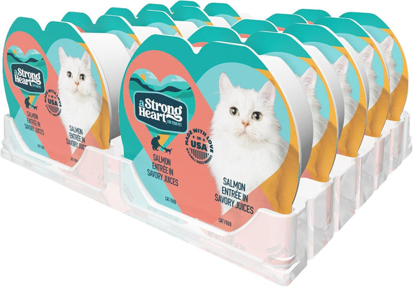A Strong Heart Split Cup Wet Cat Food, Salmon Entree - 2.6