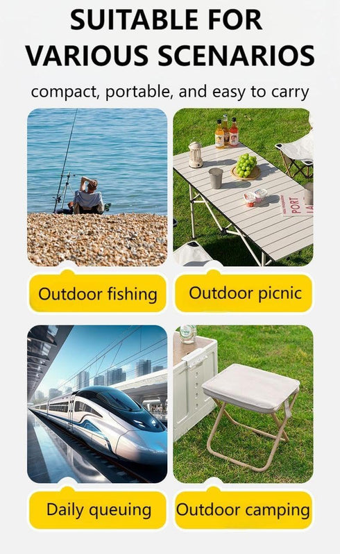 BSELUTNGY Outdoor Folding Stool Lightweight Foldable Chairs for Outside Waterproof Camping Stool Portable Seating