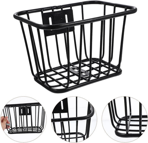 Toddmomy Detachable Bicycle Iron Basket, Bike Rack for Adult Bikes, Cycling Child Riding Frame
