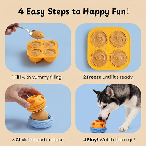 Set, Frozen Nocciola Enrichment Dog Licking Toy Treat Molds & Interactive Feeder for Aggressive Chewers, Freezable