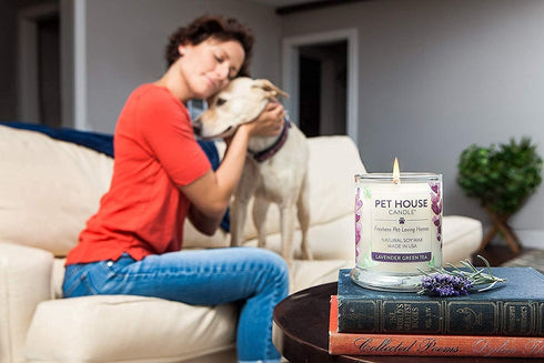 One Fur All Pet House Candle, Fresh Cut Roses, 100% Plant-Based Wax, Non-Toxic, Eco-Friendly Air Freshener
