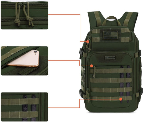 MOSISO 30L Tactical Backpack, Military Daypack 3 Day Assault Pack Rucksack Bag