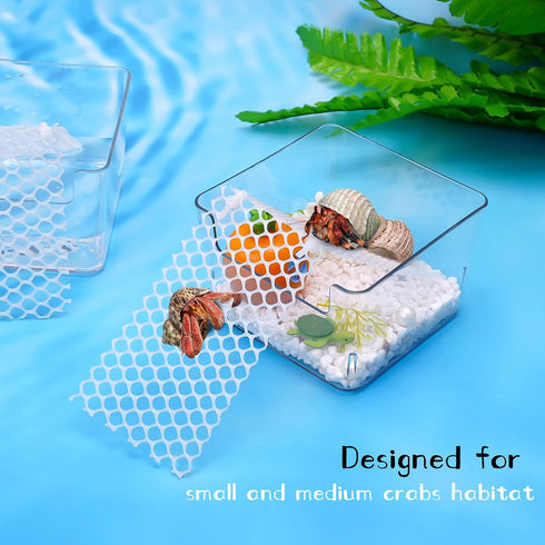 2 Pack Large Hermit Crab Water Tank, Pool with Climbing Ramps for Medium or Large Hermit Crab Habitat