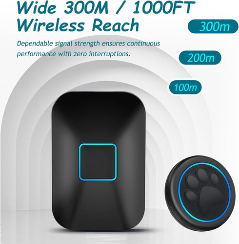 Communication, Potty(2 1 Halo Paw Smart Dog Door Bell Touch-to-Ring BK Dog Bells to Go Outside, LED Light Wireless Dog