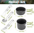 SS SUNSBELL Camping Cooking Set, Non-Stick Pot and Pan Set for 1-2 People Outdoor Cooking
