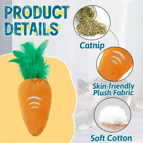 2PCS Andiker Cat Chew Toys, Cute Pineapple Shape Soft Cat Plush Toys with Smooth Skin-Friendly Plush Fabric Containing