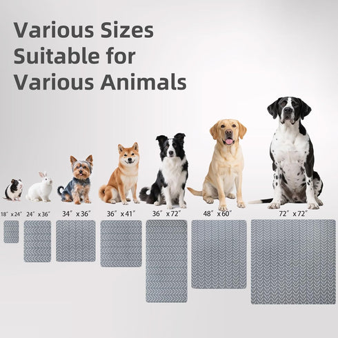 2 Pack 48" 60" PUPTECK Reusable Dog Pee Pads, Non-Slip Washable Waterproof, Fast Absorbing Puppy Pads Whelping Mat