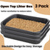 3 Pack 23" Tlence Low Entry Cat Litter Box, Open Top Pet Litter Pan for Kitten, Extra Large Senior Cat Travel Toilet