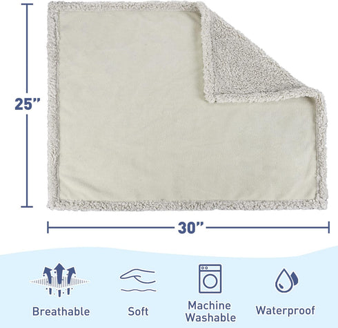 Kritter Planet Waterproof Puppy Blanket for Small Dogs - Pee Proof Sherpa Fleece Cover for Couch & Bed Protector