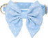 Adjustable Pet Bow Tie and Dog Collar for Small Medium Large Dogs, Cute Lady Bow and Dog Collars, Blue Polka Dots, Large
